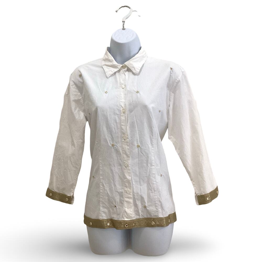 Jane Ashley Cotton Button Down